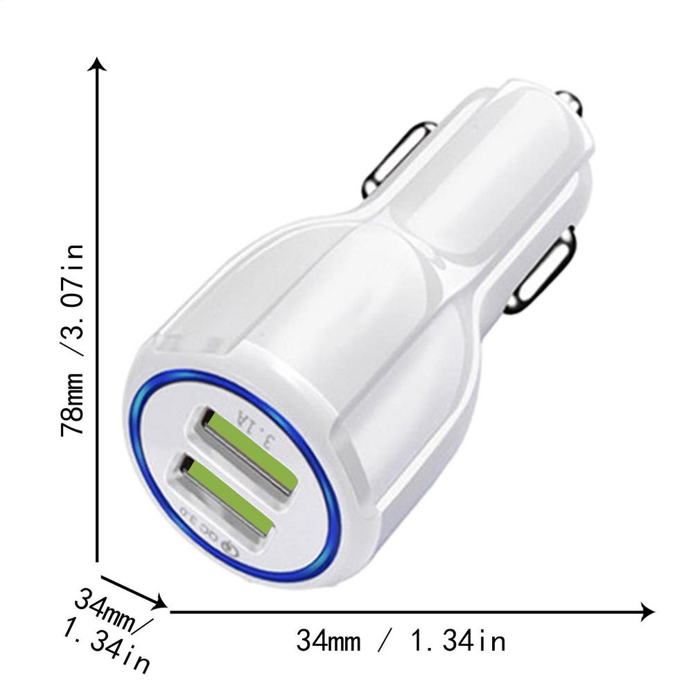 QC3.0 Fast Charging 3.1A Dual USB Car Charger Cigaretted Lighters Power Adapter for mobile phone computer camera