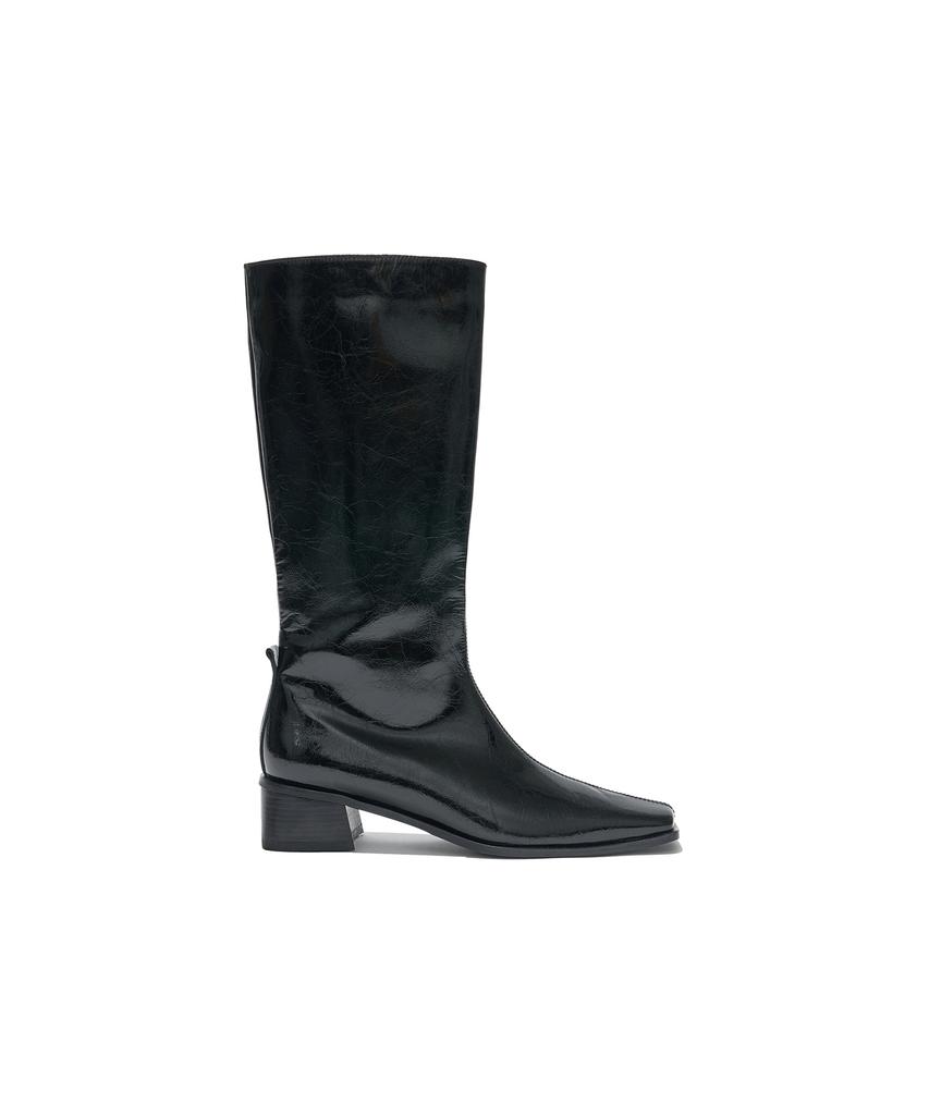 Partimento Women Slim Square Toe Midi Boots_Black