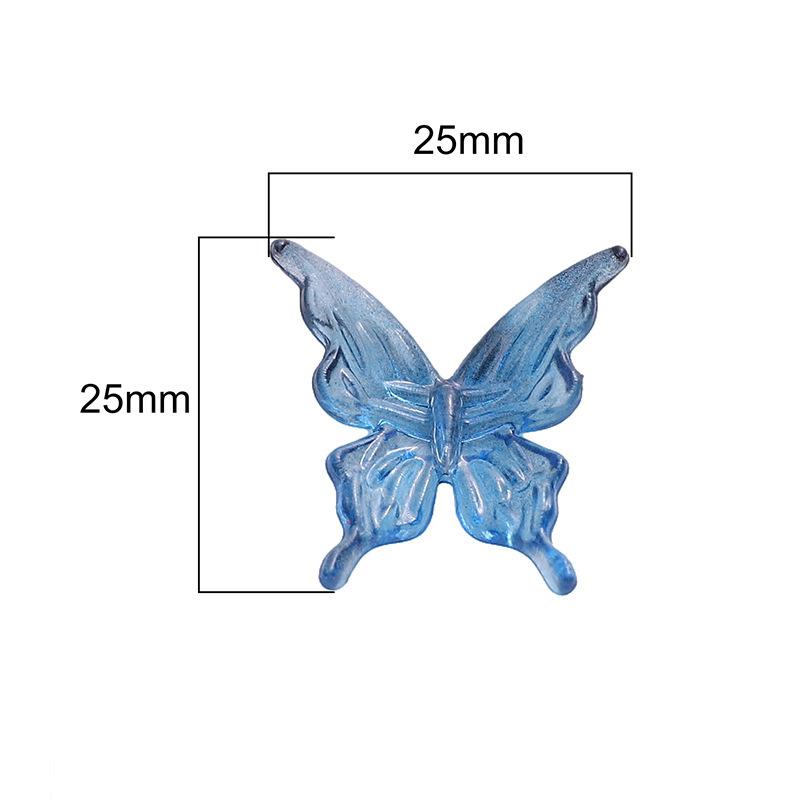 20pcs AB Double Color Butterfly Accessories DIY For Women Sweet Hair Ornament Rainbow Headwear Necklace Bracelet Jewelry Making