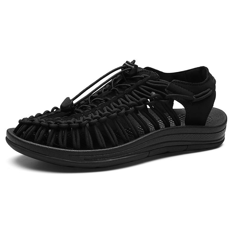 Sandalias de Marca de Moda para Hombre Tejido a Mano Zapatos Calados Exterior Antideslizantes Sandalias de Playa Ligeras Verano Mujer Sandalias Talla Grande 35-46