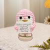 Funny Positive Animal Knitted Doll Ornament Mini Smiling Penguin Hand Woven Doll with Positive Card Woolen Yarn Knitting Decoration Encouragement