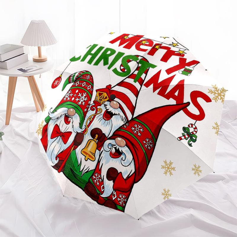 1 Stück Weihnachtsgnome Dekoschild Regenschirm mit Kunststoffgriff, Geeignet für alle Jahreszeiten Haus Reise Outdoor-RegenschirmDD208