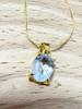 Sky Blue Topaz 8x6mm Silver925 K18GP Oval Pendant Necklace (AAA Grade)