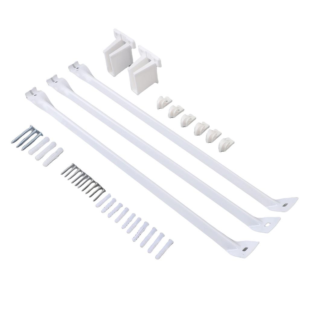 3 STÜCK Drahtregalhalter-Set Stahl-Drahtregal-Tragwinkel mit 6 Klemmen und 2 Endwinkeln