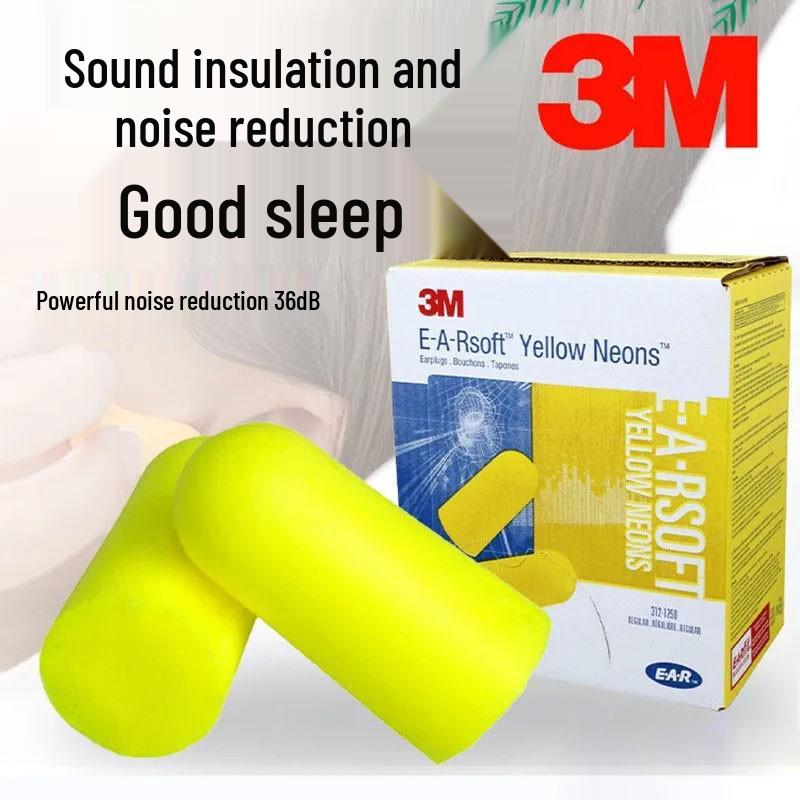 3M Noise-Reducing Foam Earplugs for Study, Sleep, Snoring, Airplane, and Industrial Use