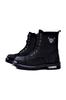 Men's Fashion Genuine Leather Thick Heeled Booties Black Boots Shoes
