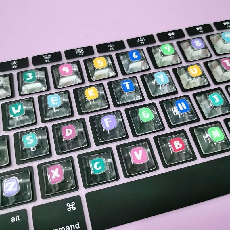 Transparency Keyboard Height Adjuster Keycap Stickers Featuring Letters And Number Characters For Office Use