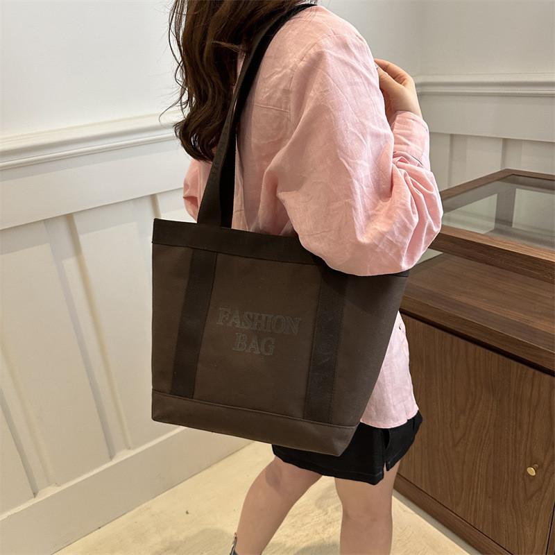 Large Capacity Canvas Tote Bag For Women 2024 Spring New Stylish Letter Design