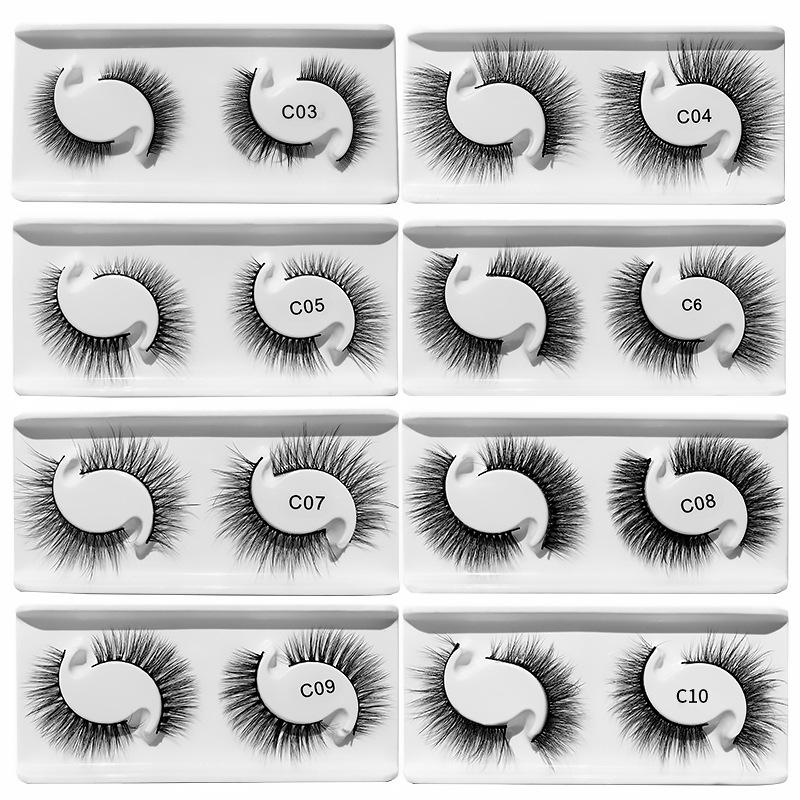 3D Natural Curl Two Pairs Of Japanese False Eyelashes Simulation Thick Grafted Eyelashes