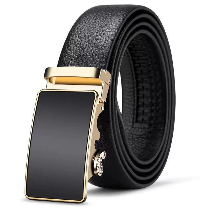Trendy Youth & Middle-Aged Men's Genuine Leather Automatic Buckle Belt - Korean Style for Casual & Business Wear