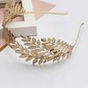 Baroque Style Wedding Party Headband Model Show Hairband with Leaves Headband