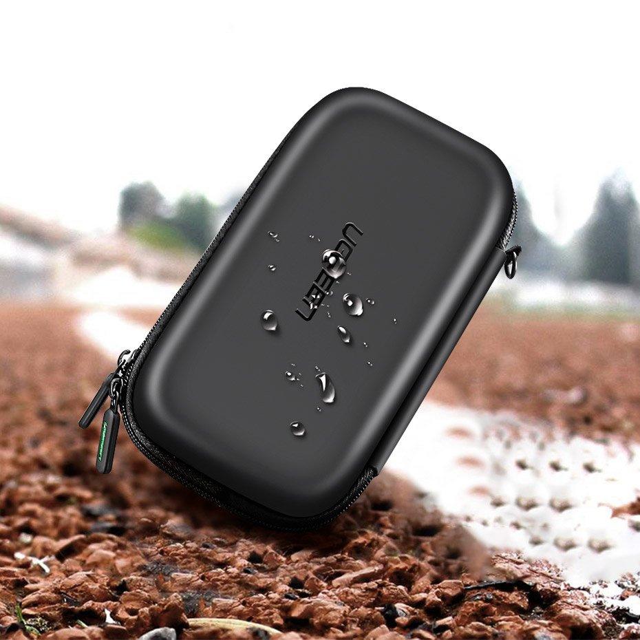 Ugreen Compact Black Protective Case for Hard Drive & Accessories, 16.5 x 9.5 x 4.5 cm (Model 40707)