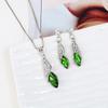 Women Fashion Diamond Drops Necklace + Earrings Set Delicate Wear Decoration