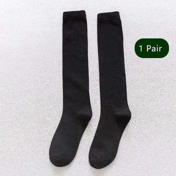 

Men s Formal Long Socks – Knee High Cotton Dress Socks, Solid Color Soft Elastic for Business, Party, Four Seasons One Size чёрный