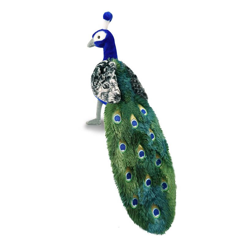 21/48cm Peacock Plush Toy Stuffed Colorful Green Blue Black White Zoo Animal Fantastic Plushie Home Decor Gift