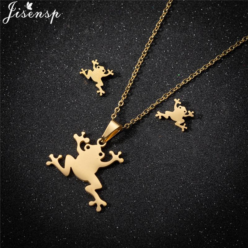 

Cartoon Bowknot Mouse Stainless Steel Jewelry Set for Women Fashion Anime Animal Necklace Earrings Party Accessories 45cm