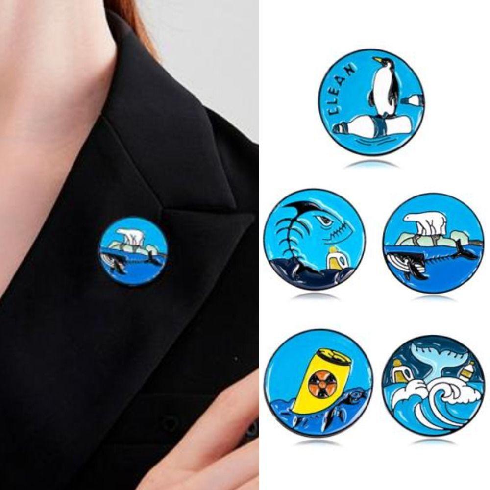 

Одежда, декоративные ювелирные изделия, эмалевый значок, защита океанов, воротник, булавки для рюкзака, металлические значки, шляпа