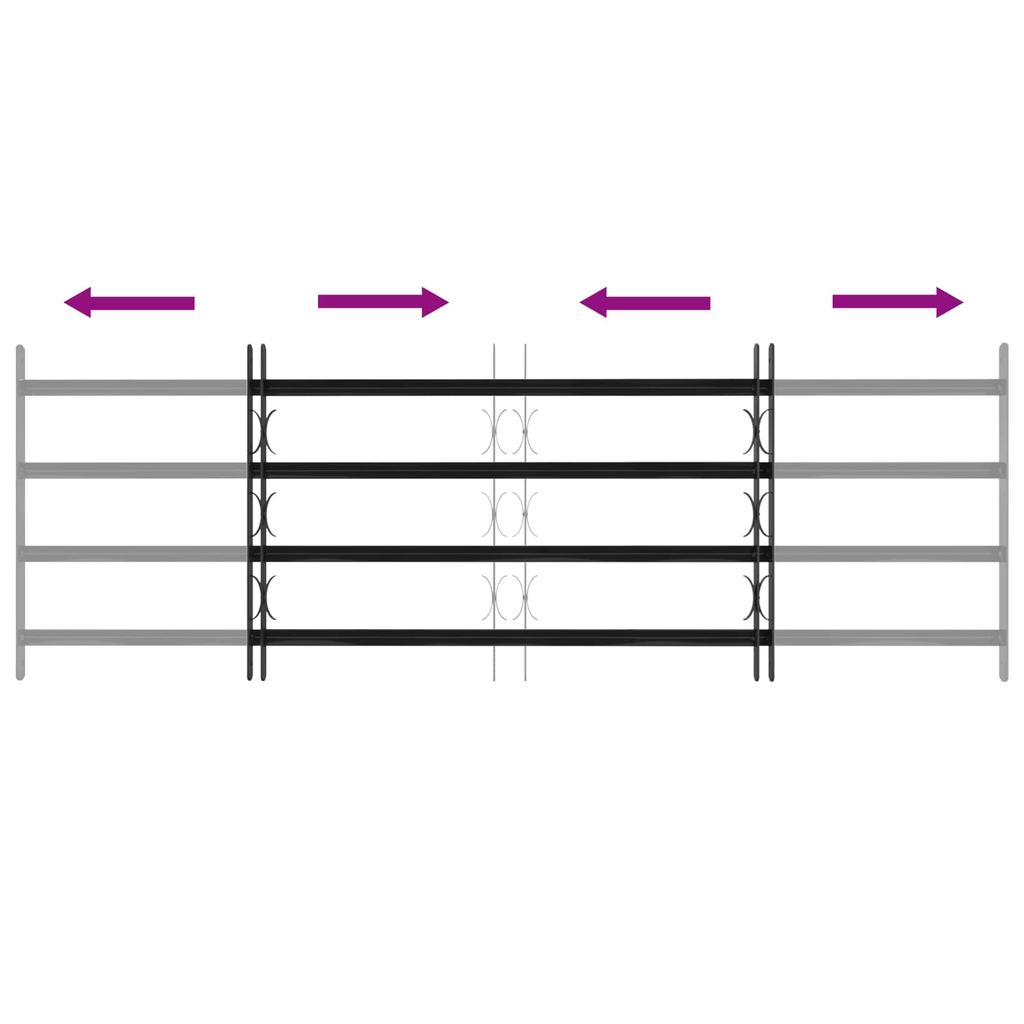 Window Grille 175 X 60 Cm Powder Coated Steel Black