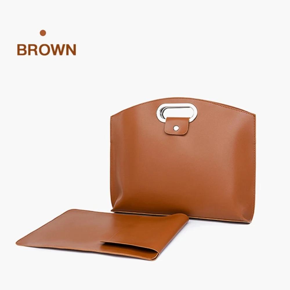 

Сумка-тоут для офисных документов большой вместимости, однотонный портфель, повседневная сумка для файлов, женская коричневый