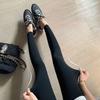 Women's Sharkskin Yoga Leggings, Moisture-Wicking Running Pants for Morning Jog, 7/10 Length Tummy-Control Slim Fit Leggings