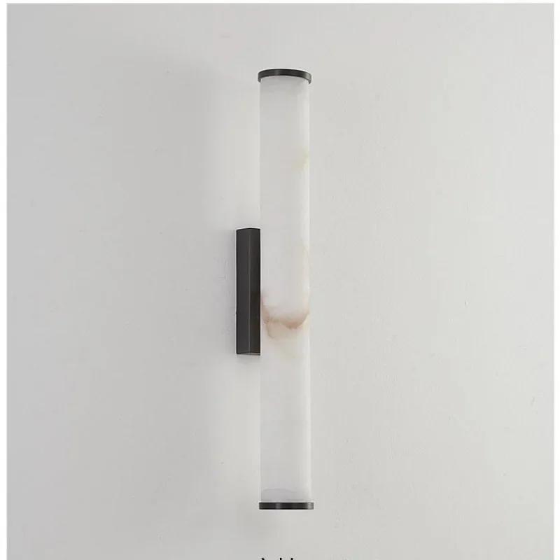 Spanish Natural Marble Wall Lamp High Quality Copper LED Light Luxury Villa Living Room Background Wall Bedroom Bedside Lighting