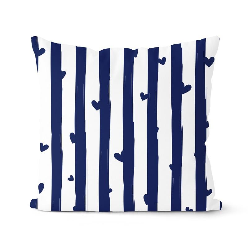 Navy Blue Cushion Geometric Pillowcase Decorative Pillow Home Decor Throw