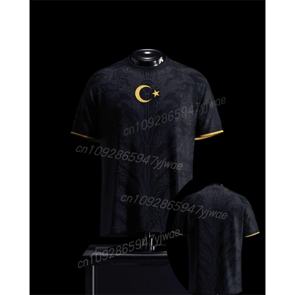 26-27 Turkey Black&Red Special Edition Fans Soccer Jersey Lightweight Breathable Speed Drying Footballjersey Men's Beach T-Shirt