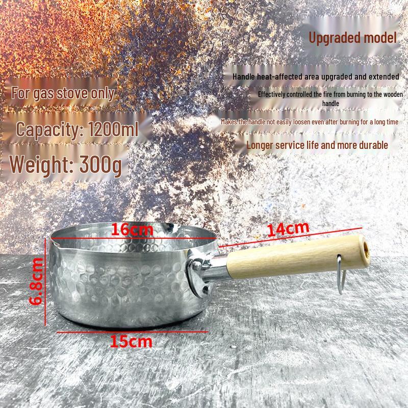 Non-stick Yukihira Pot with Long Wooden Handle