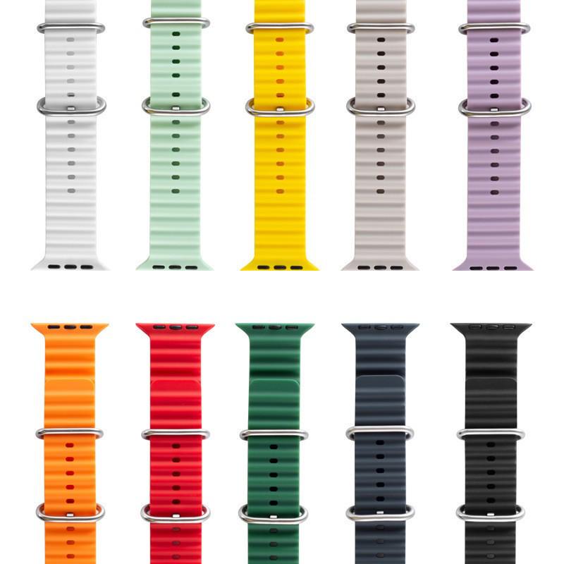 Compatibile con Cinturino in Silicone Apple Watch Serie 10, Cinturino Oceanico con Doppia Fibbia per Serie 9 e Modello Sportivo Ultra 11 Serie 2.