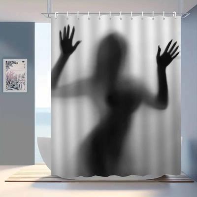 Mysterious Silhouette Shadows Wall Tapestry for Bold Home Decor, Featuring an Intriguing Design of a Ghostly Figure with