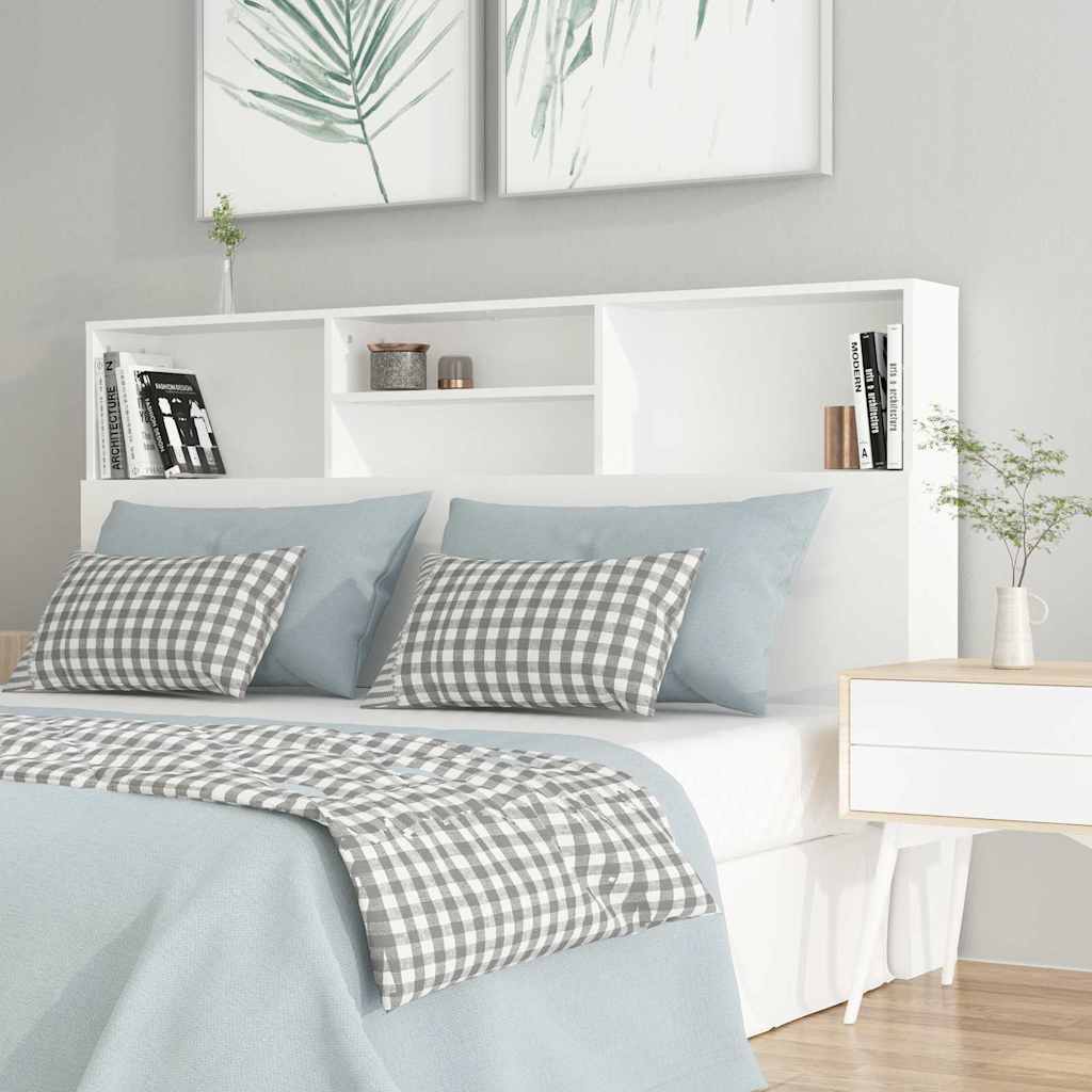 vidaXL Bett-Kopfteil mit Ablagen Weiß 160x19x103,5 cm anti-blitz weiße