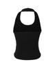 Kakipointeu Damage Stud Halter Top (Black)