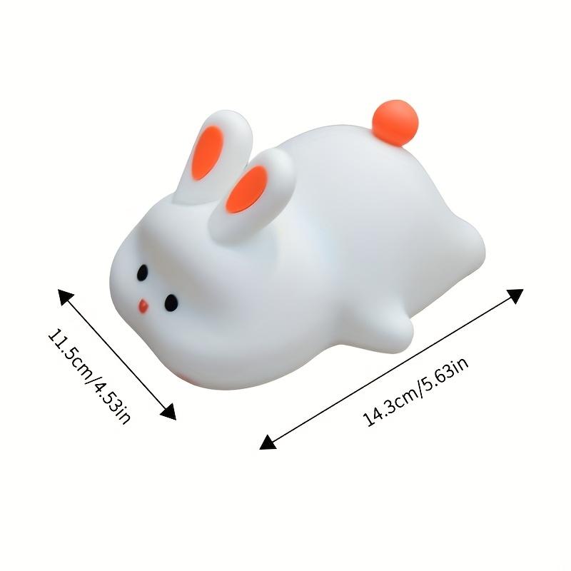 USB Charging Big Face Rabbit Night Light Smart Rabbit Silicone Pat Light Sleep Light Ambient Light Third Gear Adjustable Room Decorative Light