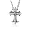 Titanium Steel Gothic Retro Cross Ghost Head Men's Pendant Necklace Fashion Punk Jewelry