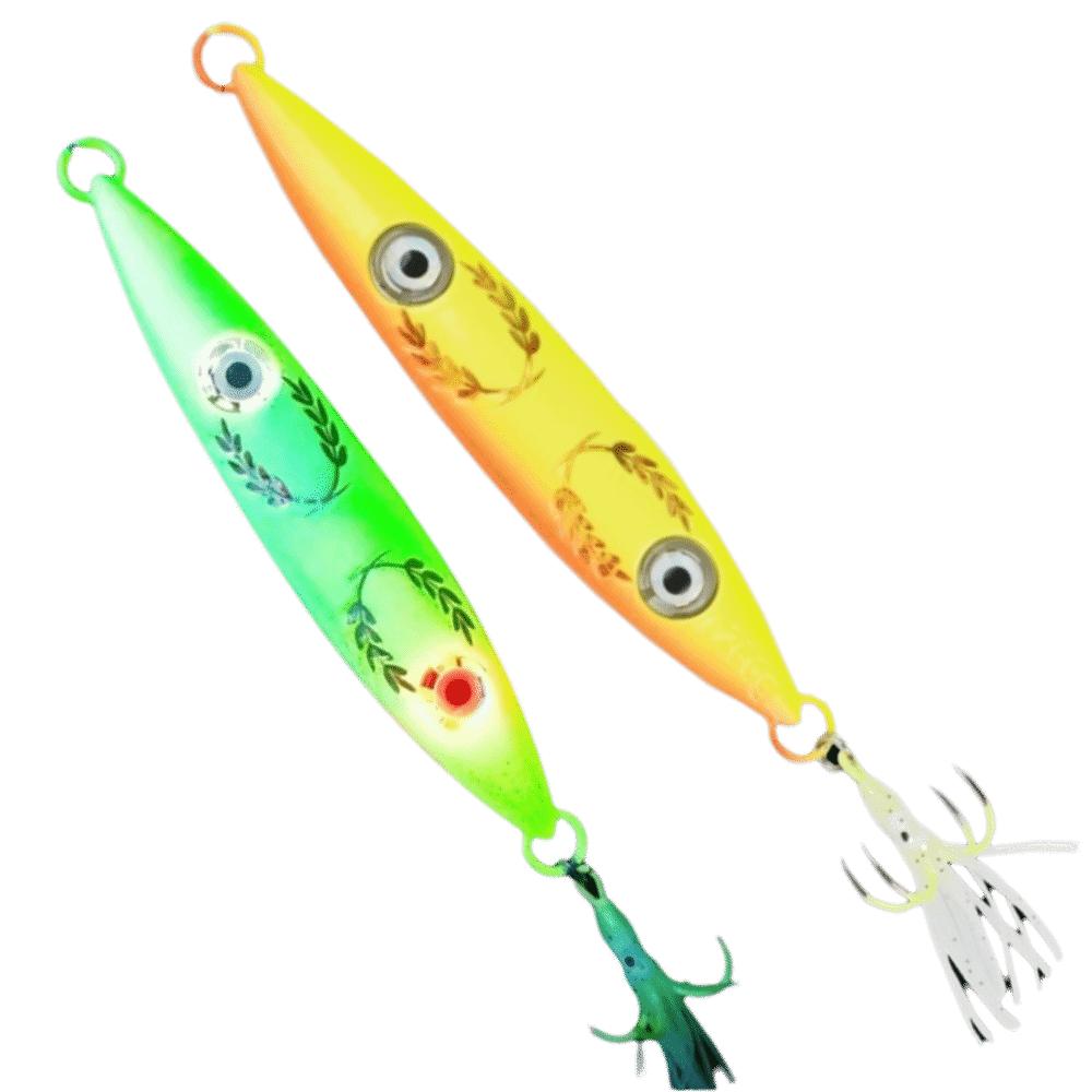 Hook Stripe Luminous UV Fishing Bait 200g 250g Slow Sinking Jig Glow Jig Lure UV Fishing