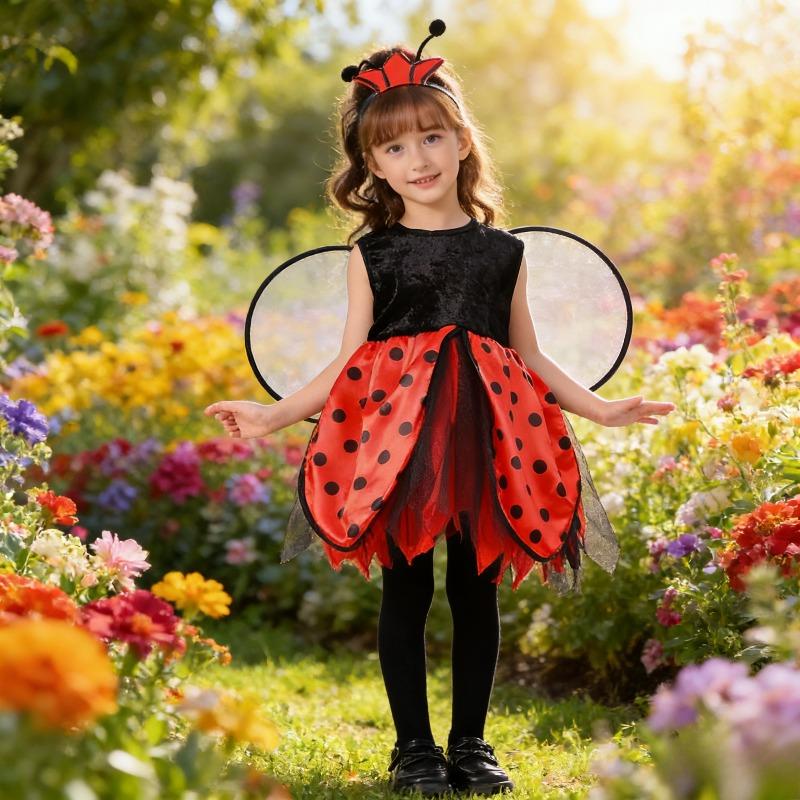 Adorable Bee Ladybug Costume for Kids Cartoon Animal Dress Up Party Outfit