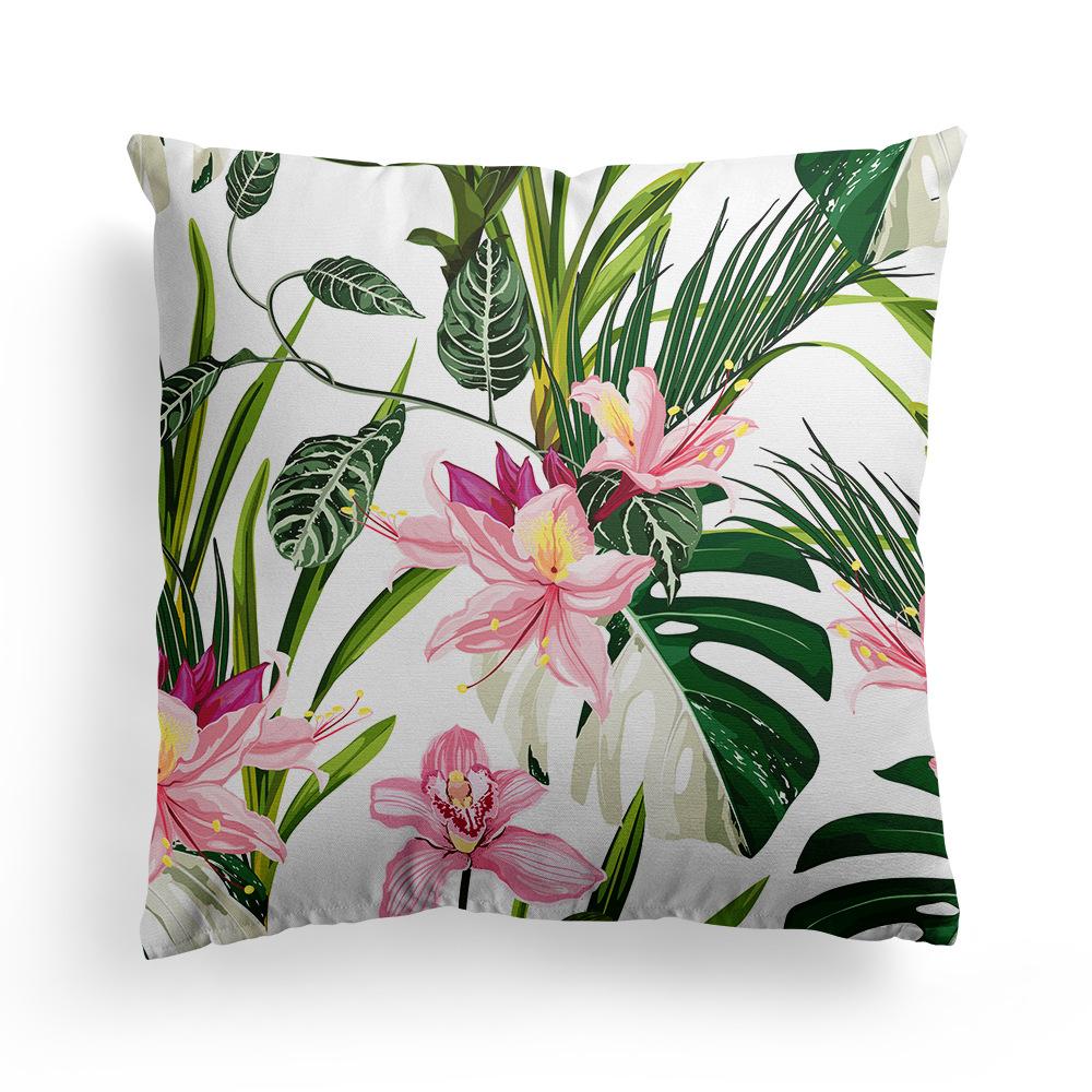Floral Print Pillowcase, Home Peach Skin Velvet Material Sofa, Car Office Bedside Pillow and Cushion Cover