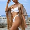 Women Beach Shawl Breathable Fabric Cover-up Shawl with Versatile Tassel Design Weddings Parties Travel Daily