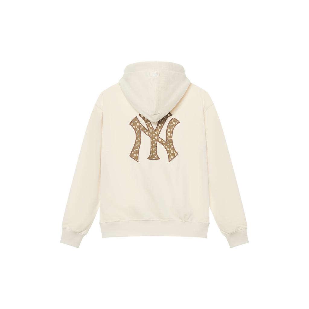 New MLB MONOGRAM Collection New York Yankees 24FW Hoodie Unisex Cream 3AHDM0144-50CRD