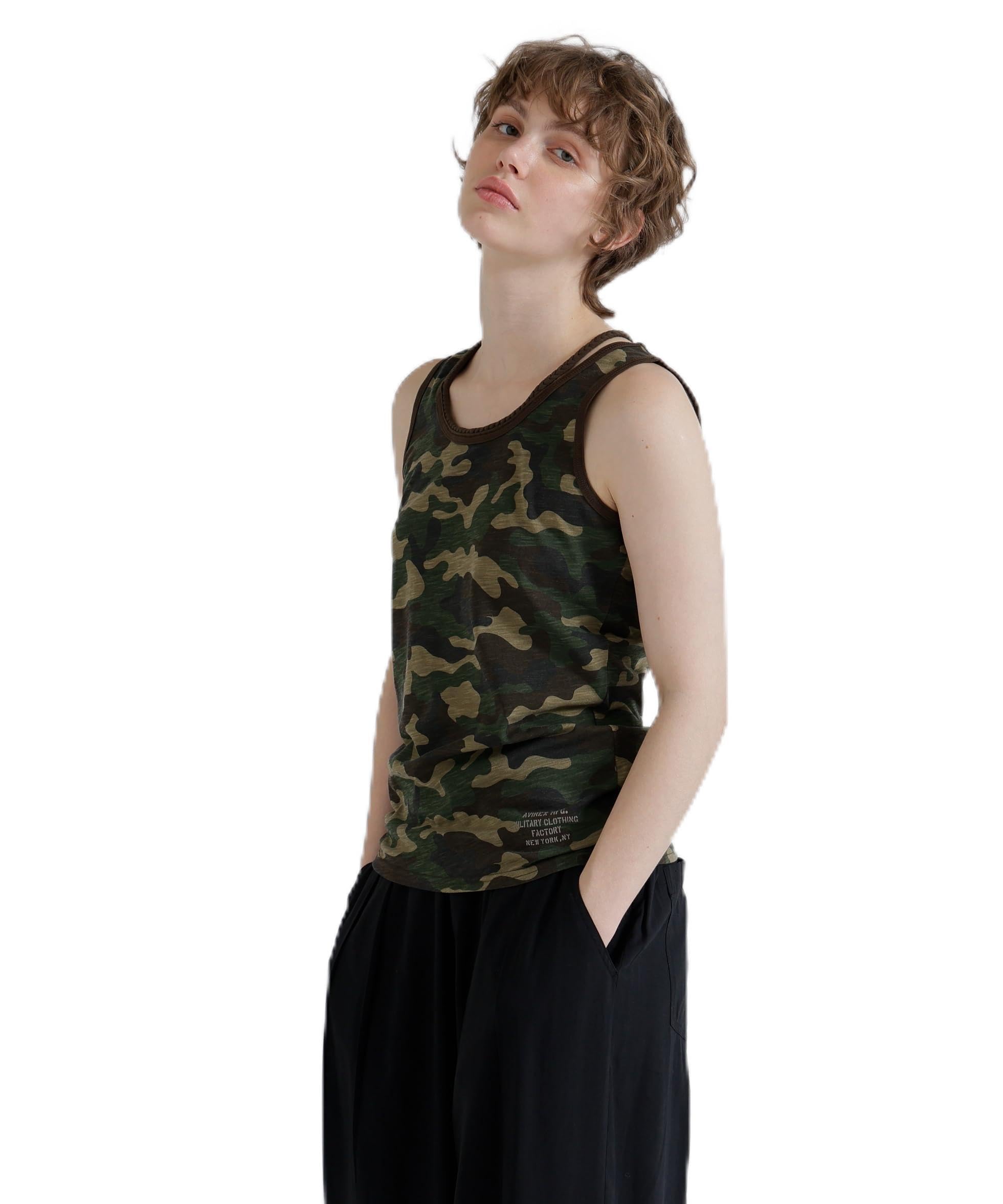 

AVIREX Braid Tank Top Women s M Size 384 Camo 783-3937601