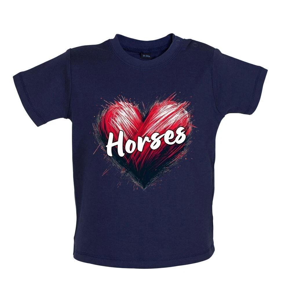 

Love Heart Horses - Baby T-Shirt / Baby Dress - Horse Rider Jockey Pony 100
