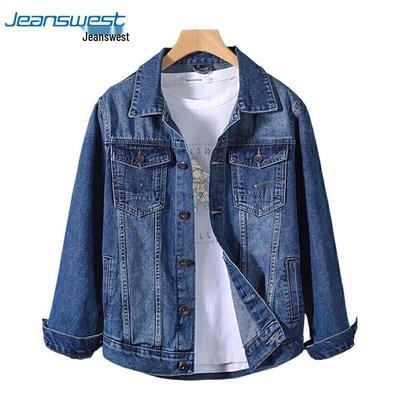JEANSWEST Men's Trendy Lapel Denim Jacket