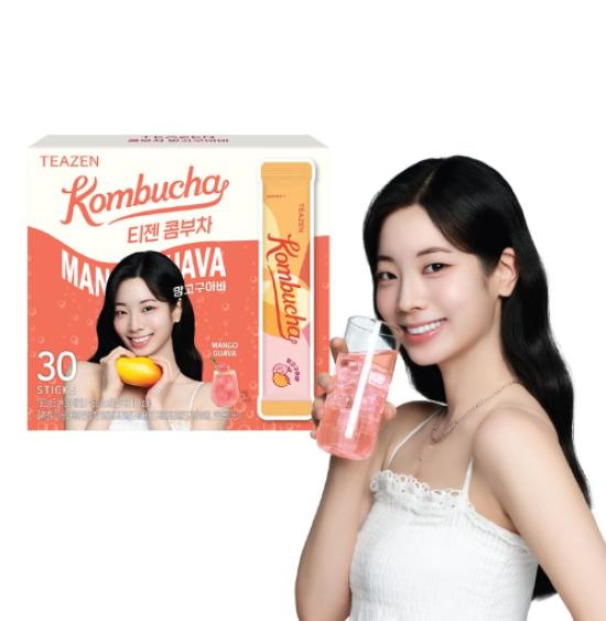 Teazen Kombucha 30 Sticks TWICE Fotokarten Edition | Koreanisches Getränkepulver mit zufälliger Fotokarte