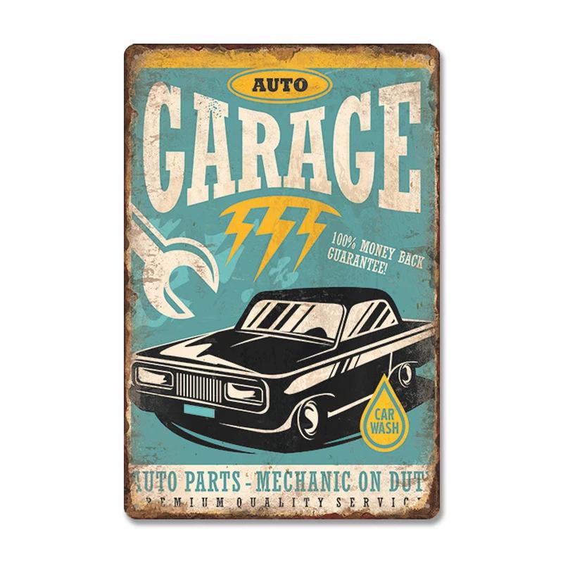 Classic Garage Poster Vintage Metal Sign Car Service Metal Tin Signs Retro Plaque Garage Tool Shop Wall Art Decor