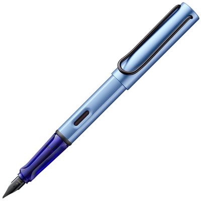 Lamy 0E1 Lightweight Aluminum Fountain Pen for Aquatic Ergonomic Grip and Polished Steel Medium Stitch Includes Ink T10 Blue AL-star Use, Nib, Width,