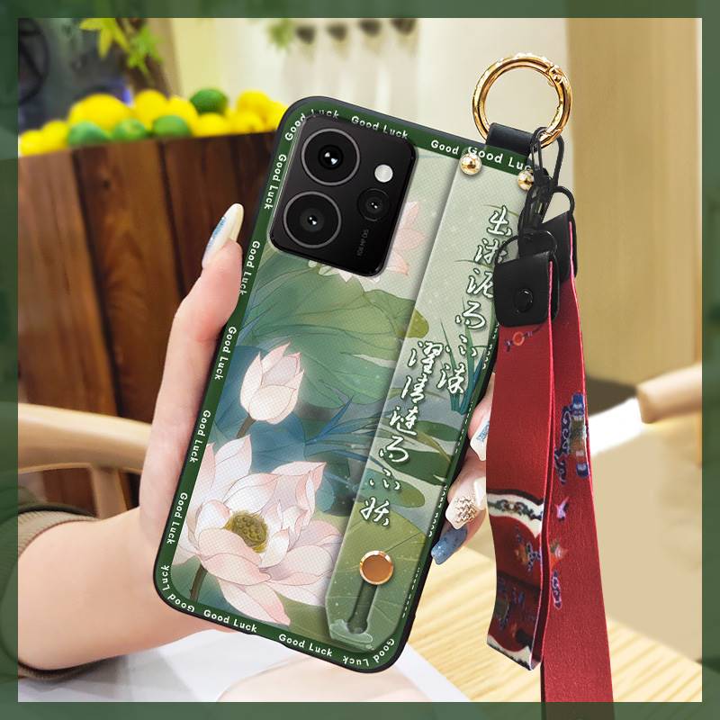 Anti-dust Silicone Phone Case For Nokia HMD Skyline Wrist Strap Durable Ring Kickstand Protective Fashion Back Cover