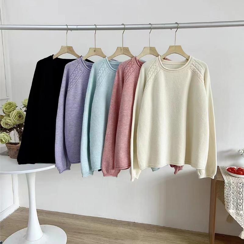 Casual Versatile Fashion Knitted Pullover Women's New Women's Autumn and Winter Loose Lazy Wind Knitted Sweater