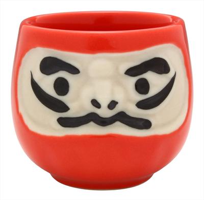 Kajuru Dzīve (Kakuni) Sake Cup Red 60ml Mino Ware Feng Shui Daruma Sake Cup K12257