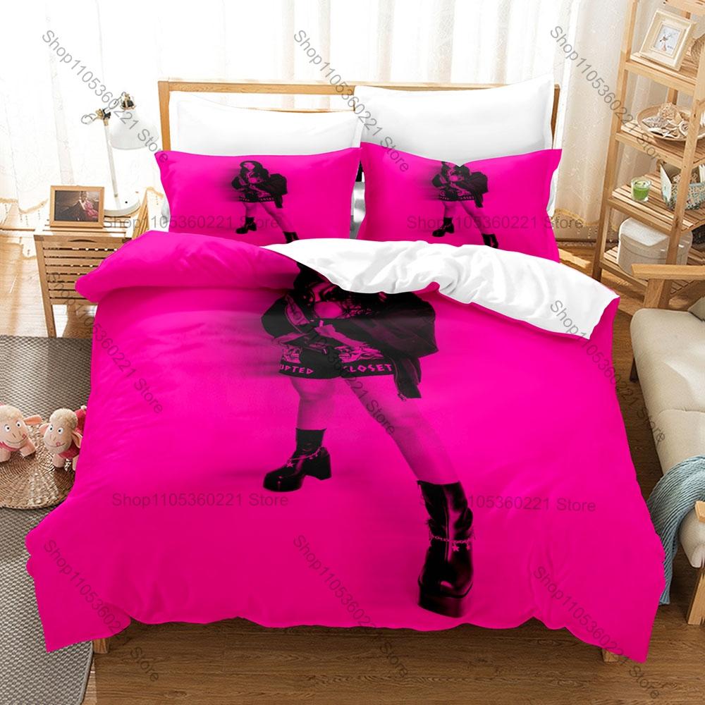 Nessa Barrett I Wanna Die Themed Duvet Cover + 2 Pillowcases, Dark Pop Song Graphic Bedding Set Home Dorm Decor for Music Lovers