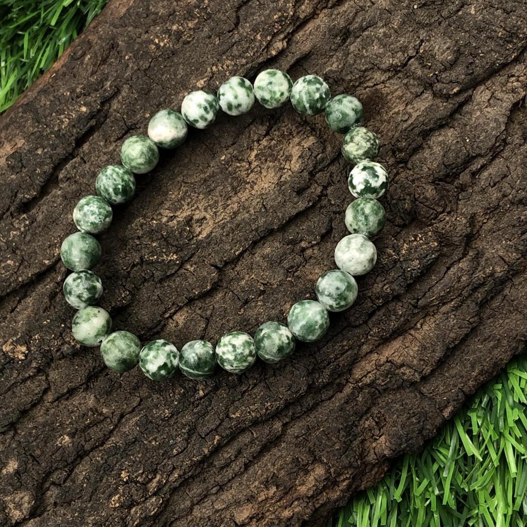 8mm Natural Tree Agate A Gemstone Green Beads Bracelet 7.5" Unisex Jewelry For Birthday Gift RBB-12